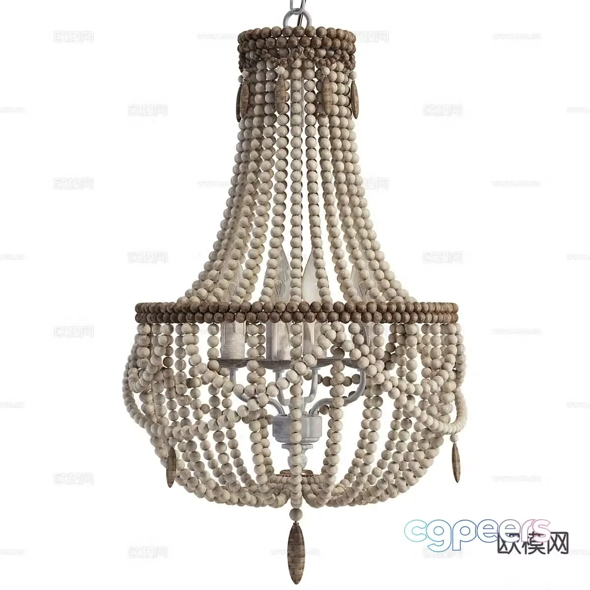 European style hall chandelier 3d model