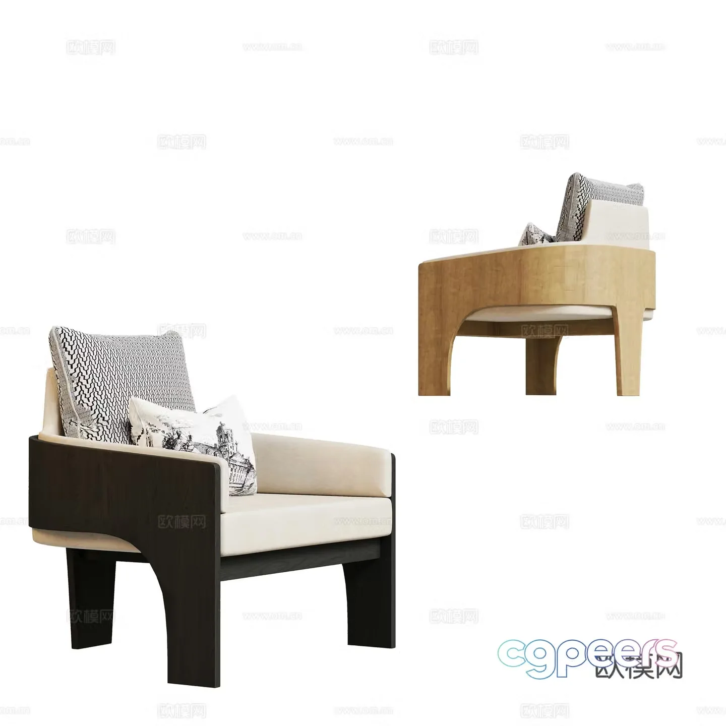 Modern sofa chair leisure chair 3d model