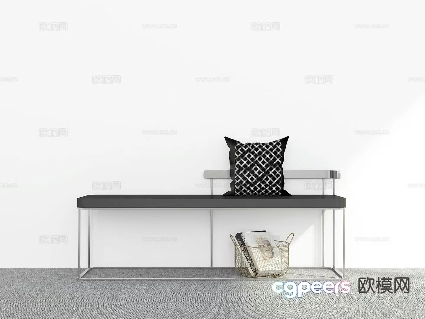 Modern shoe changing stool bench stool 3d model