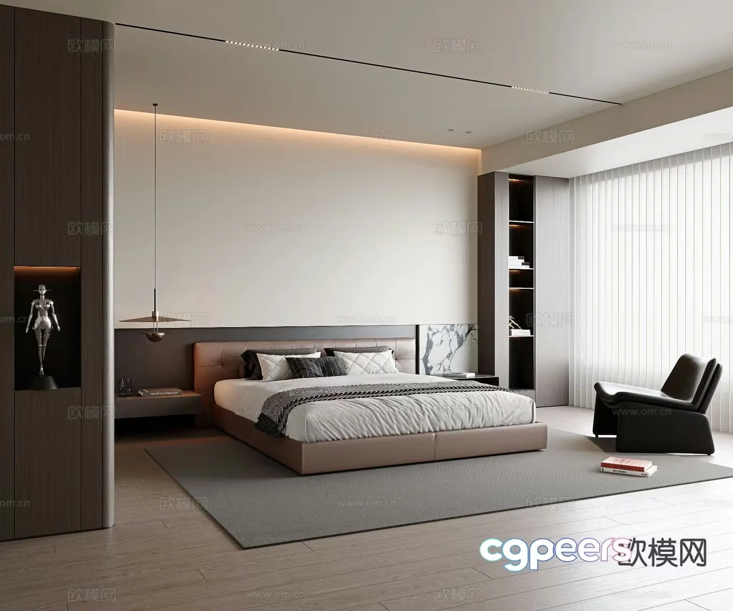 Italian style bedroom master bedroom 3d model