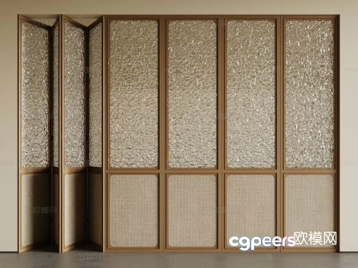 Wasabi Middle Ages Sliding Door Wooden Sliding Door 3D Model