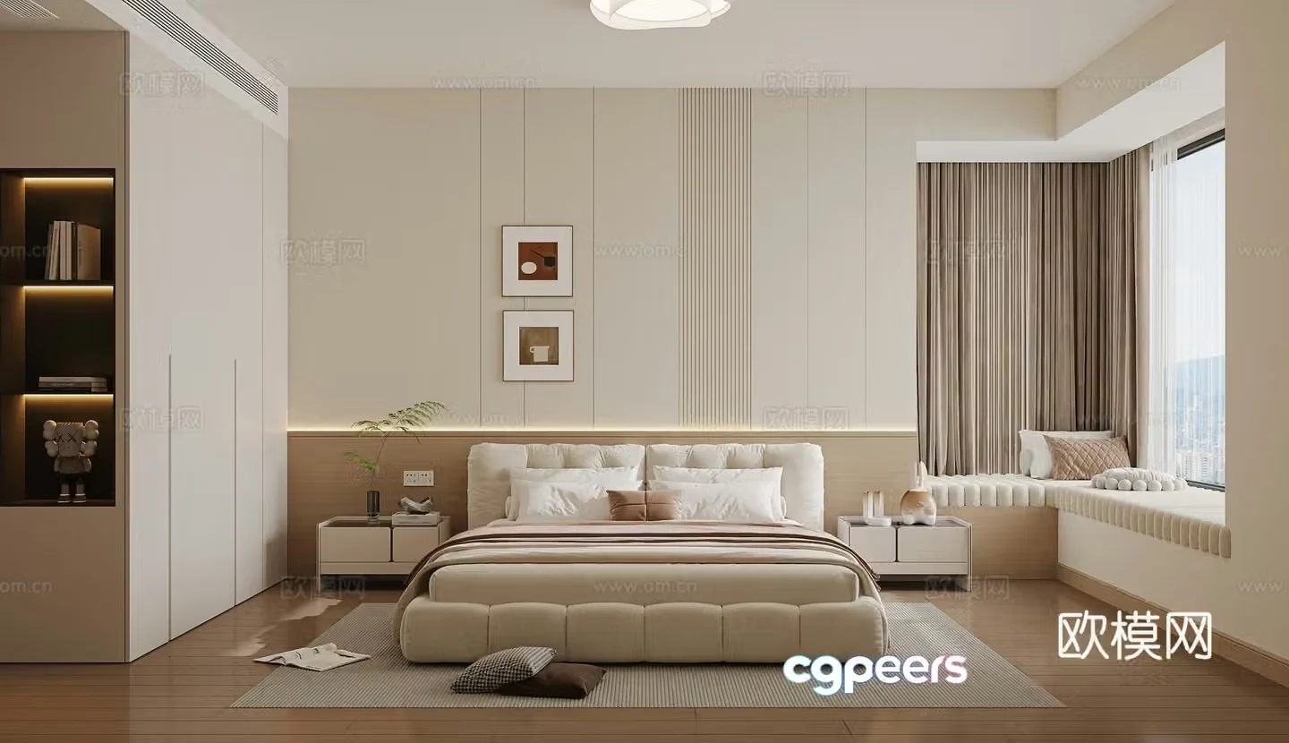 Modern bedroom 3D model 3D model