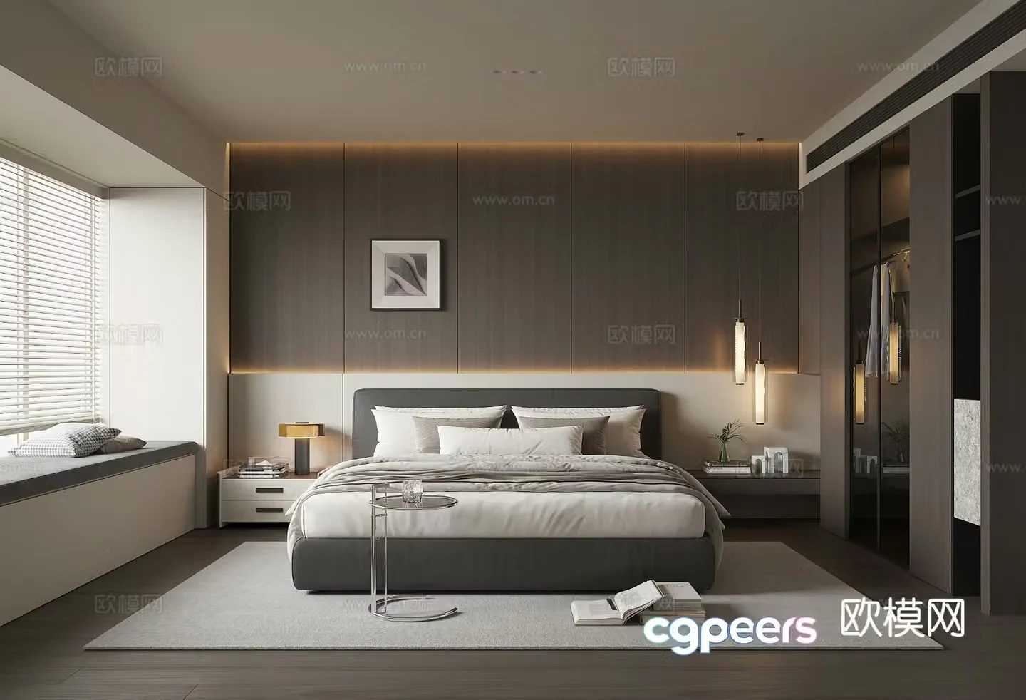 Modern home bedroom master bedroom 3d model