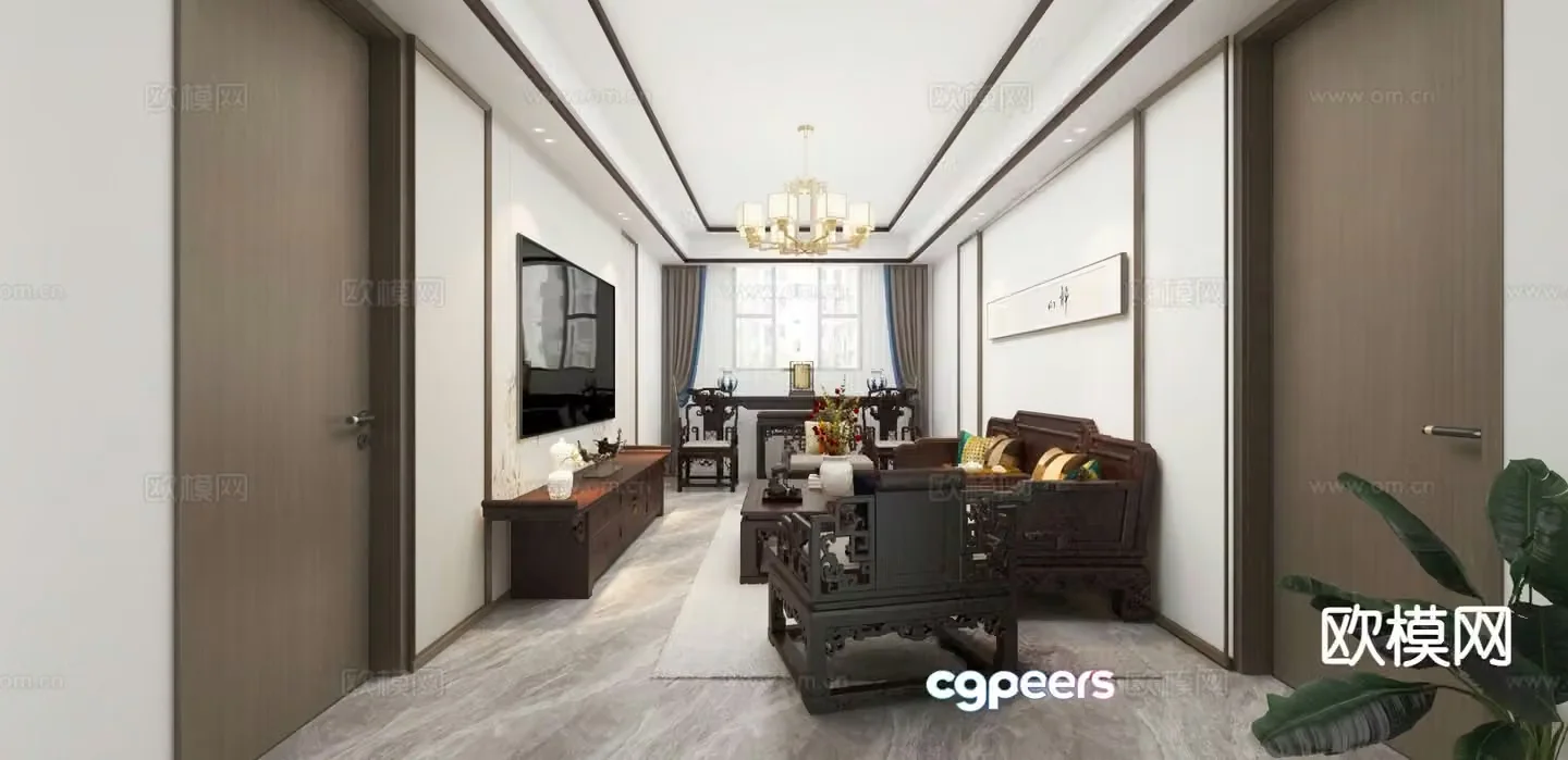 New Chinese style living room 3d model
