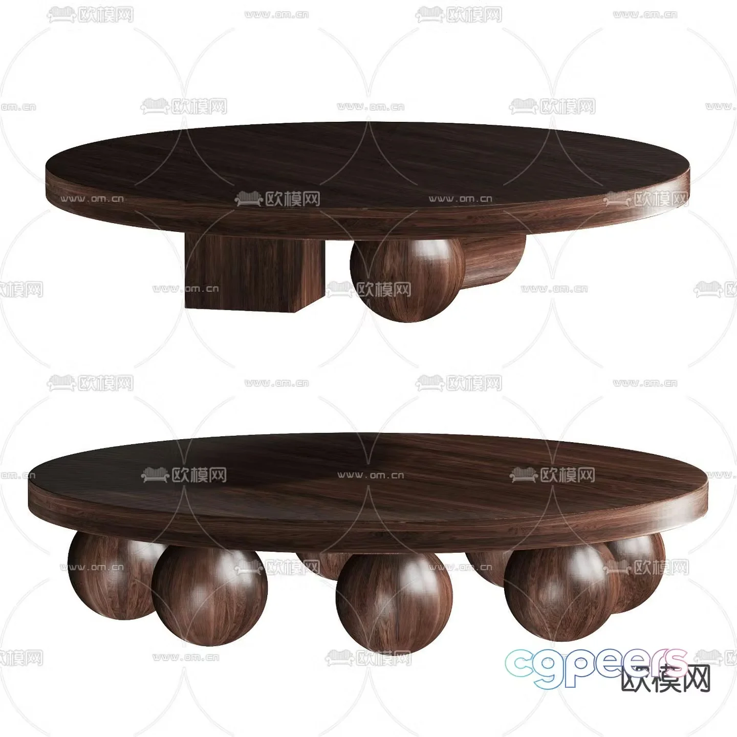 poliform solid wood coffee table 3d model