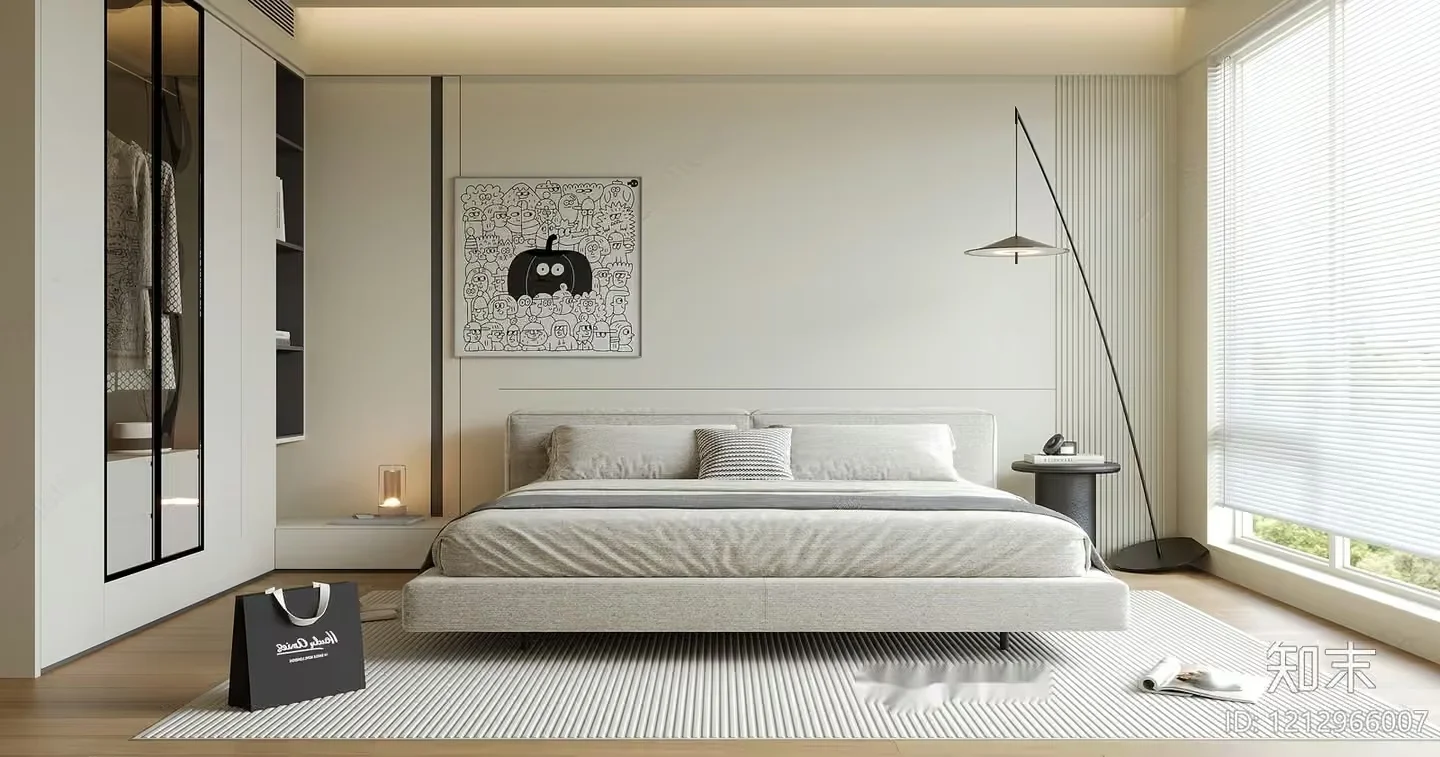 Cozy Modern Bedroom 3D Model – 2033 – VRAY Render
