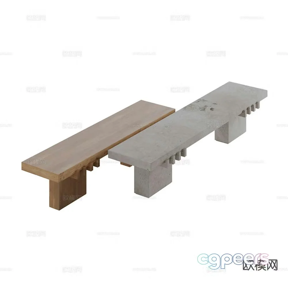 Modern leisure bench bar stool stool 3d model