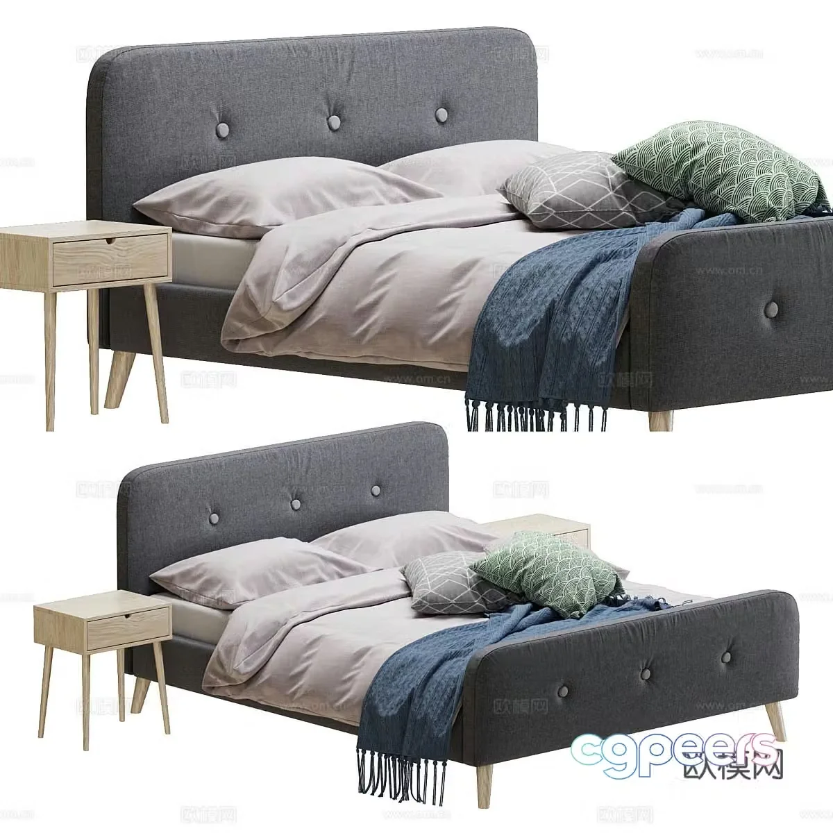 Double bed 3d model