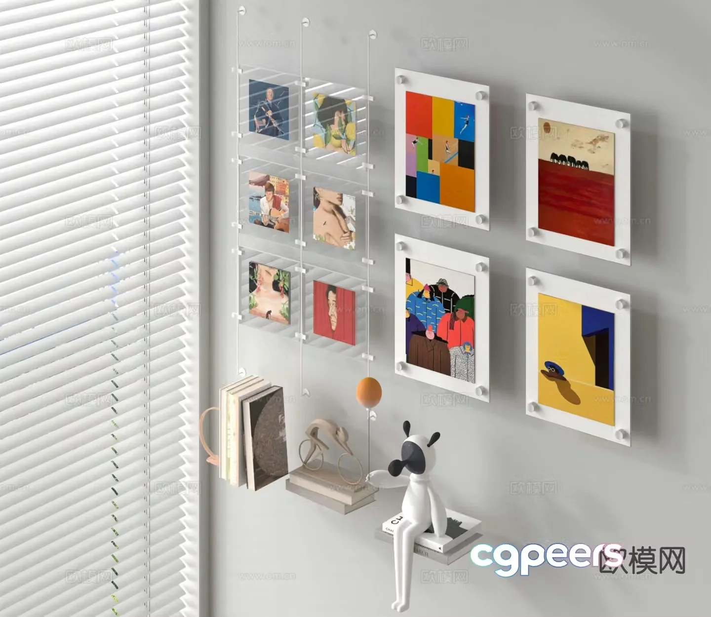 Acrylic decorative painting art painting borderless hanging painting 3d model