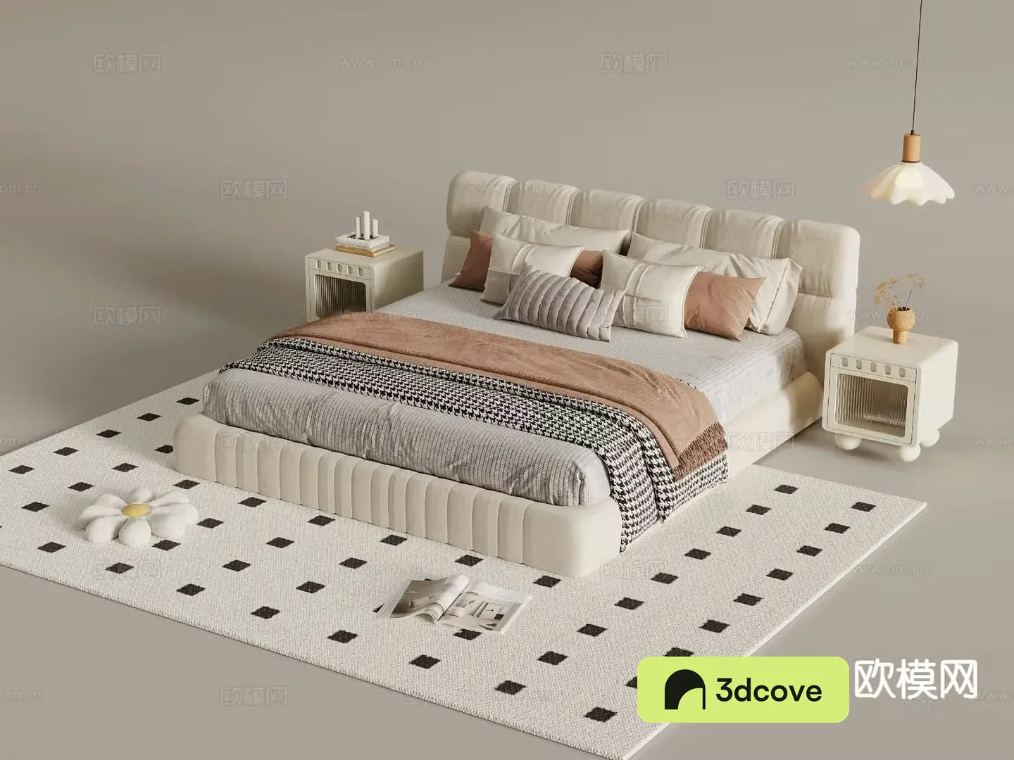 Cream style double bed
