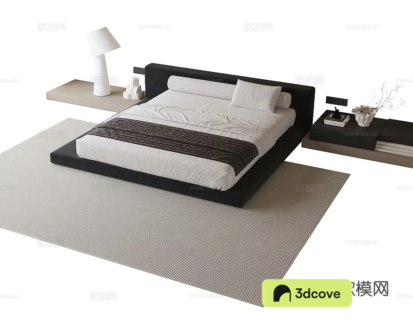 Modern double bed bedside table lamp