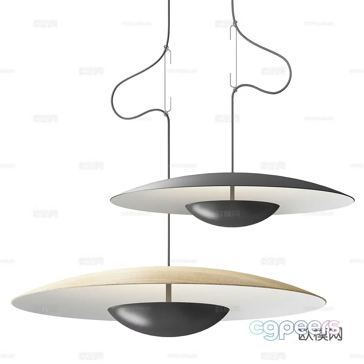New Chinese style decorative chandelier 3D model