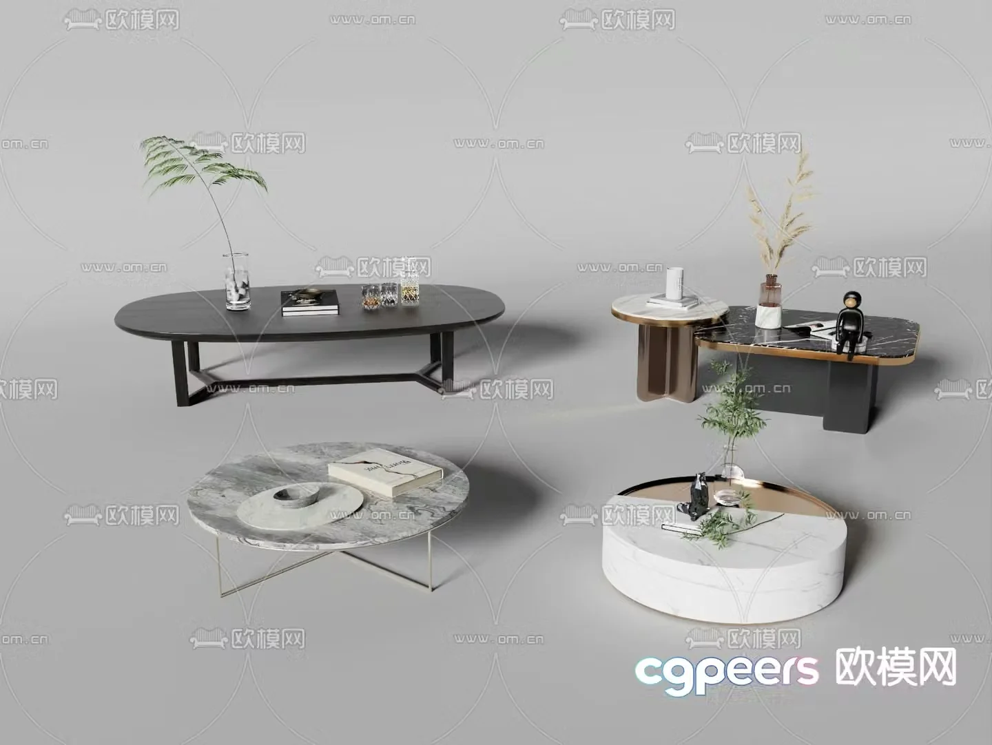 Light luxury coffee table side table 3D model