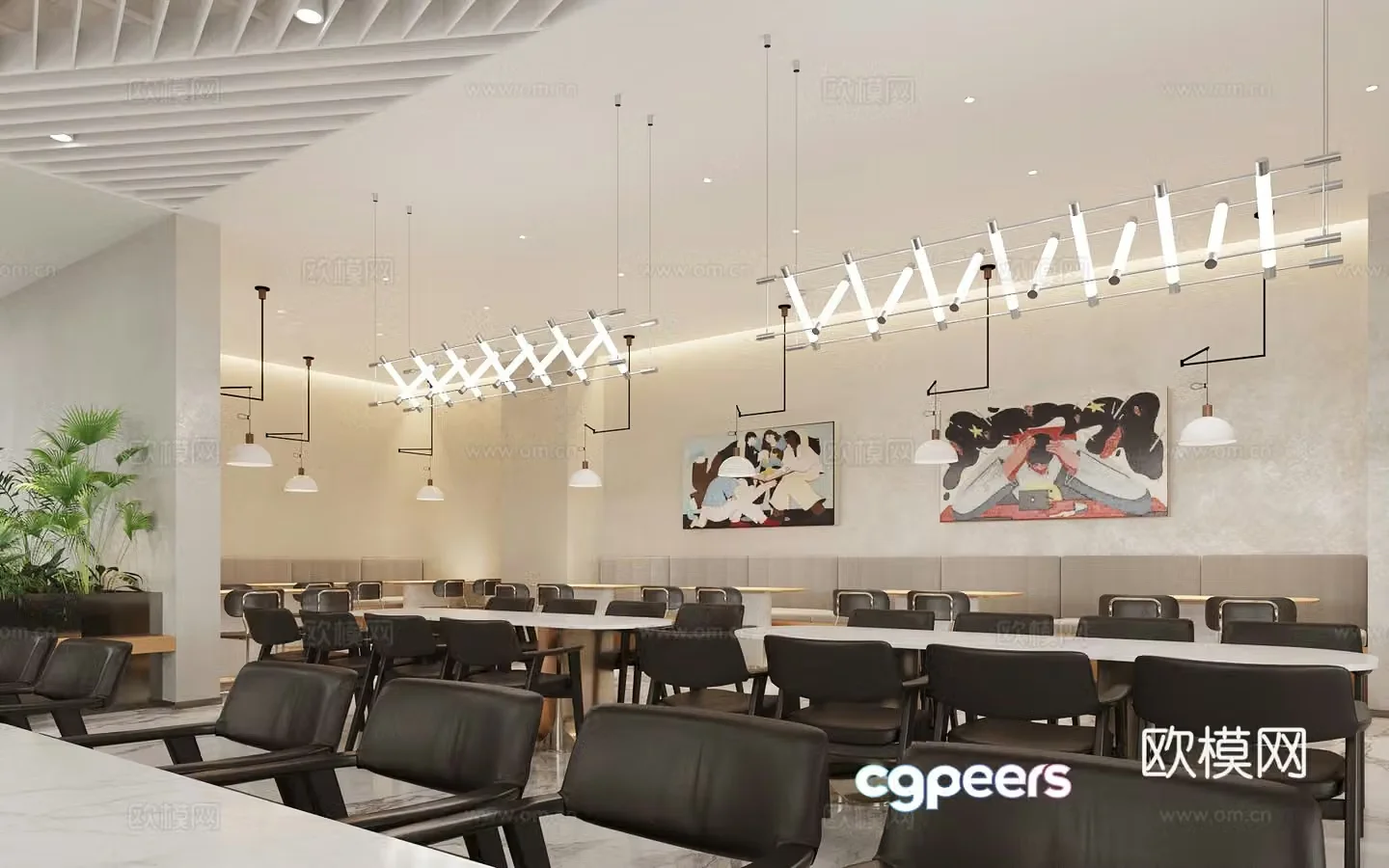 Modern company canteen canteen 3D model
