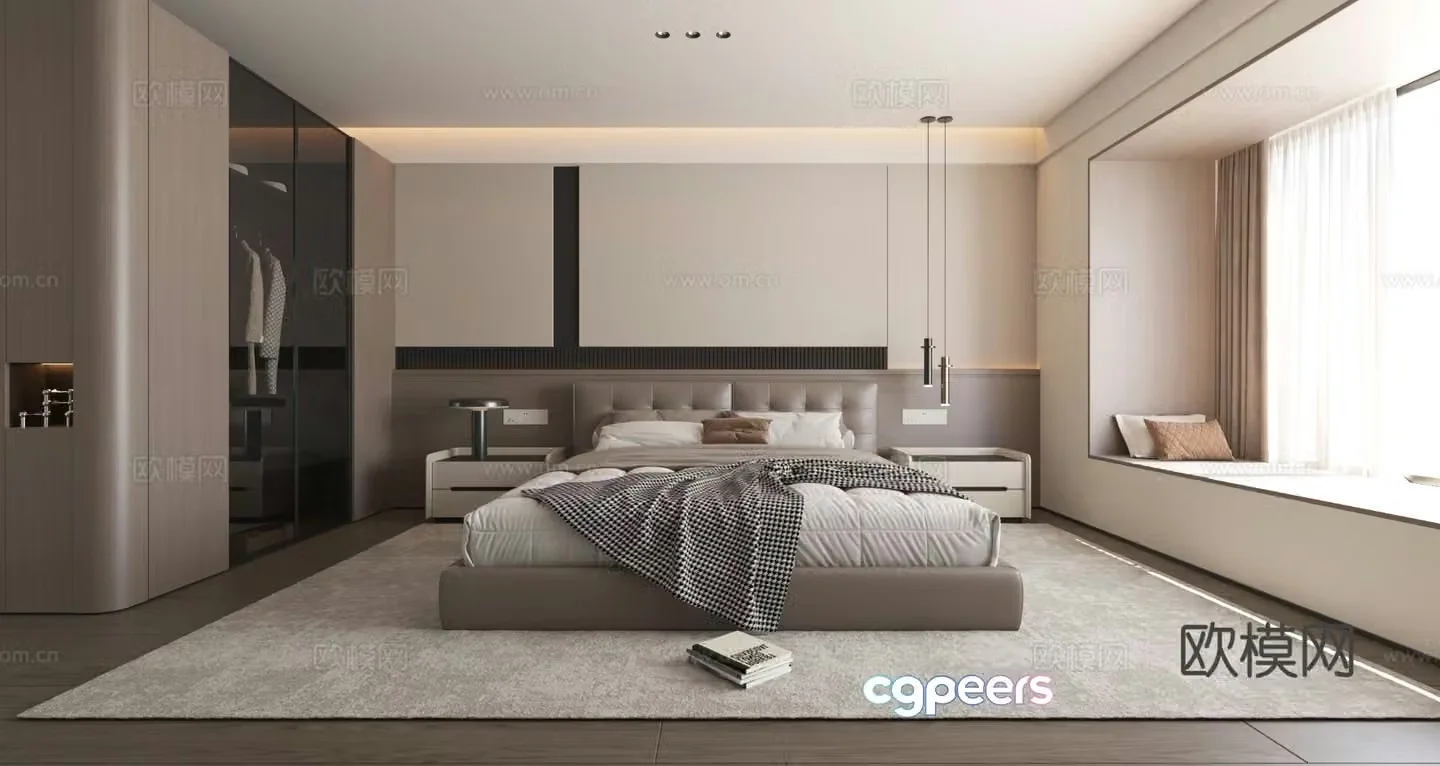 Italian style bedroom master bedroom 3d model