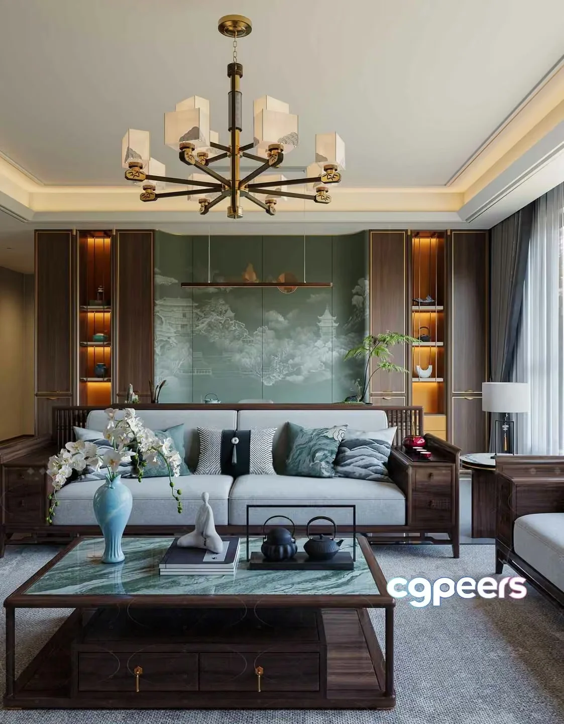 Modern Living Room 3D Model – 10606 – VRAY Render