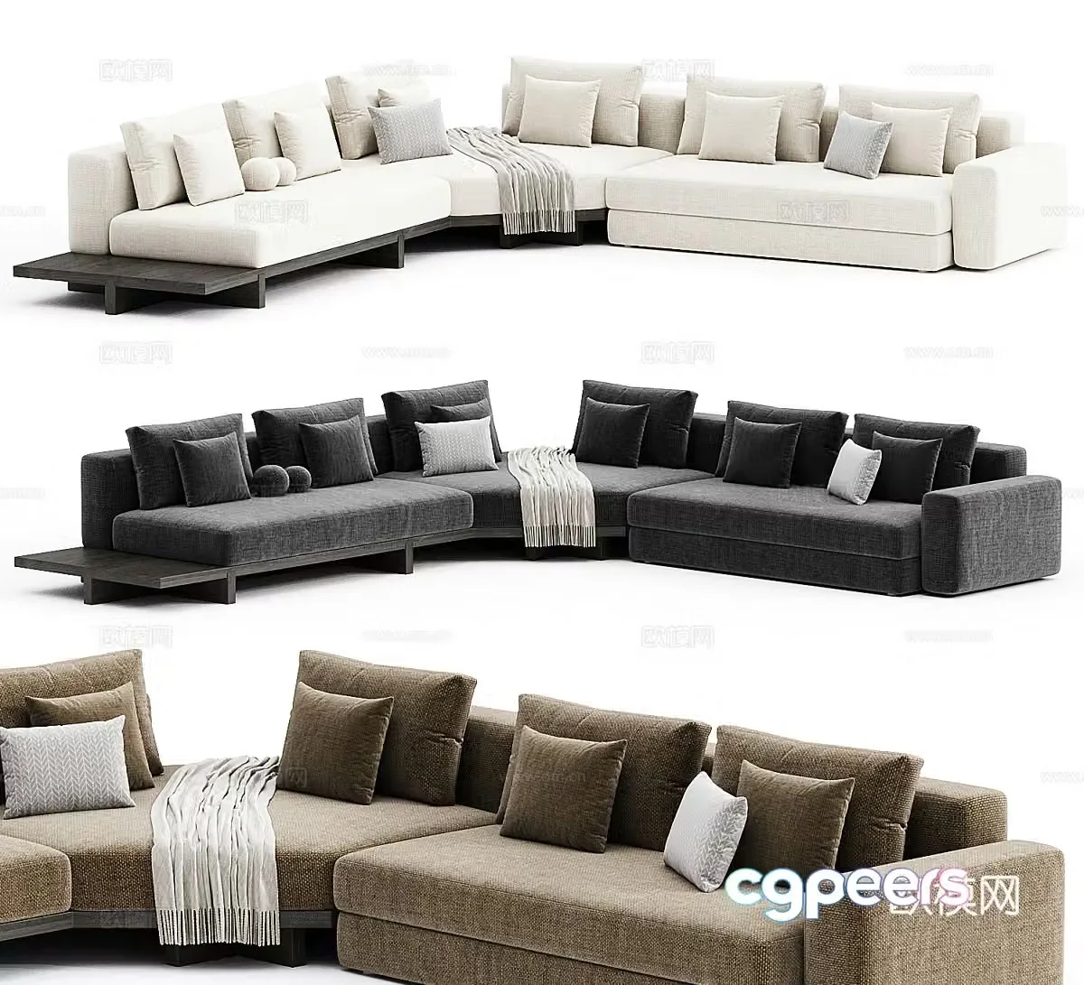 Frigerio modern Italian minimalist fabric sofa multi-person sofa corner sofa 3D model