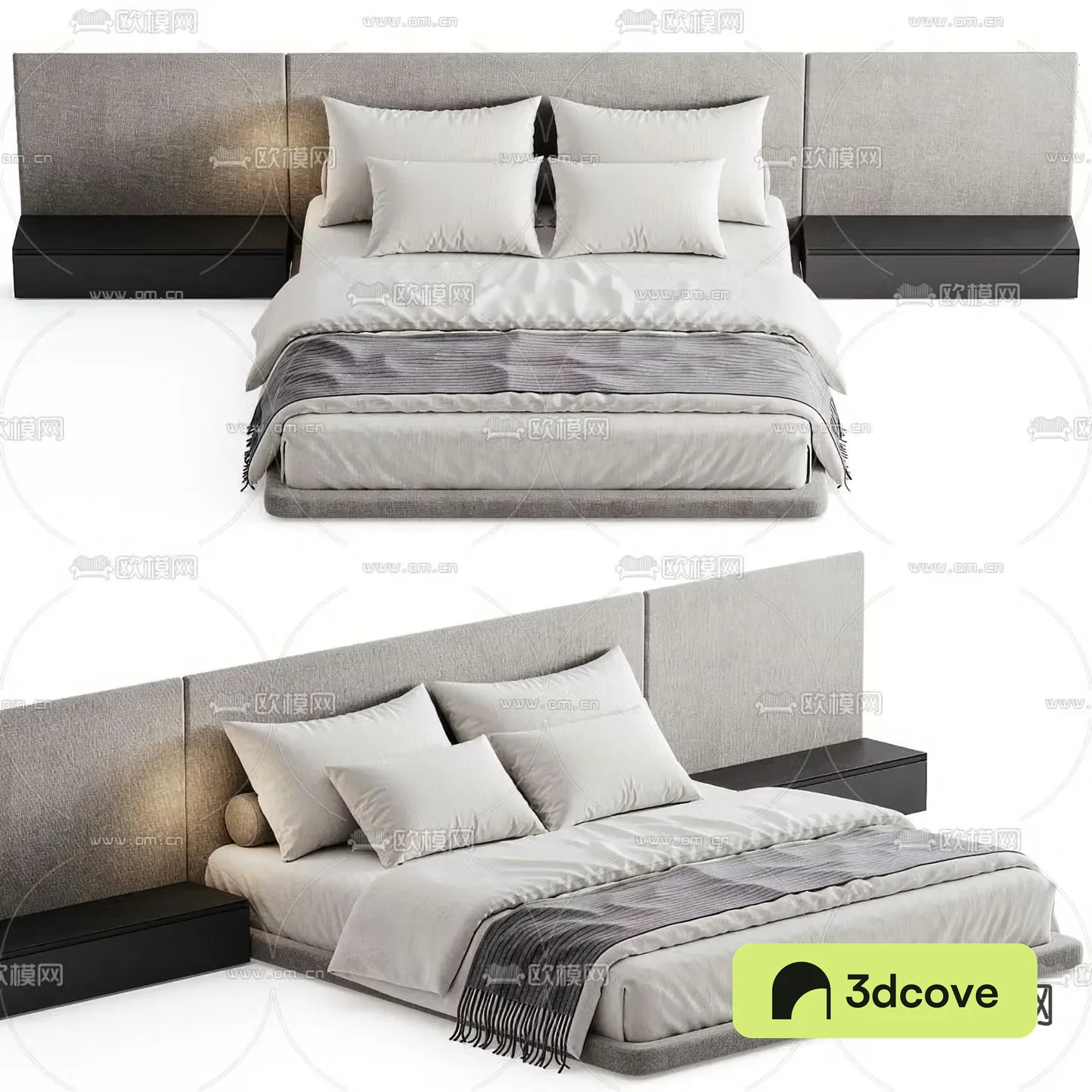 Fabric double bed