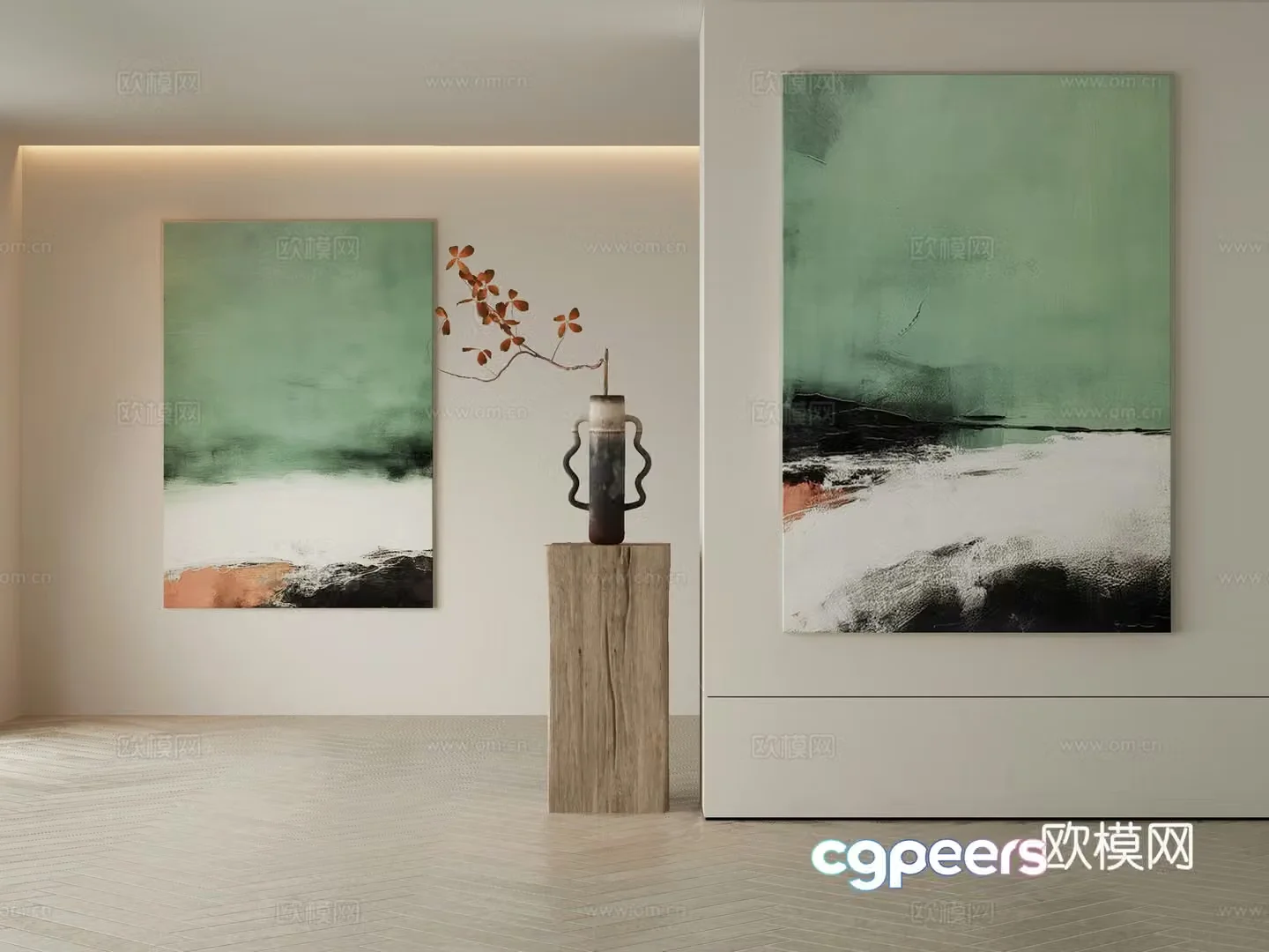 Modern Wasabi Hanging Painting Oil Painting 3D Model