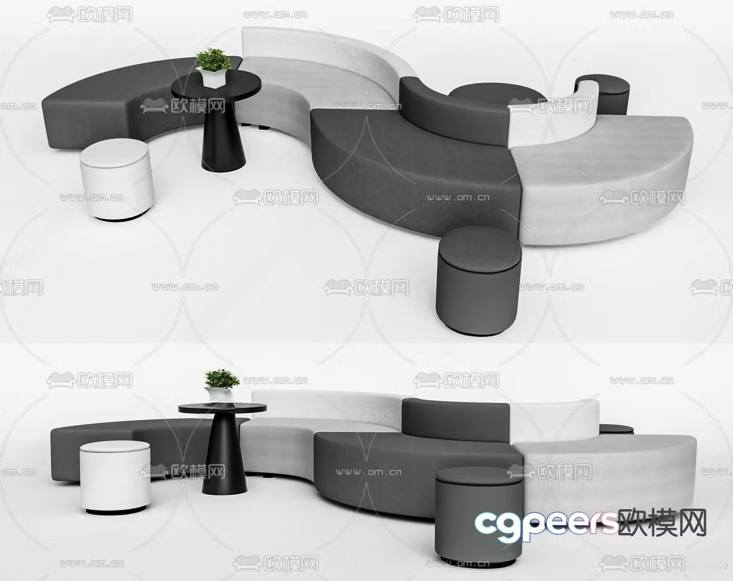 Office sofa special shaped sofa 3d model