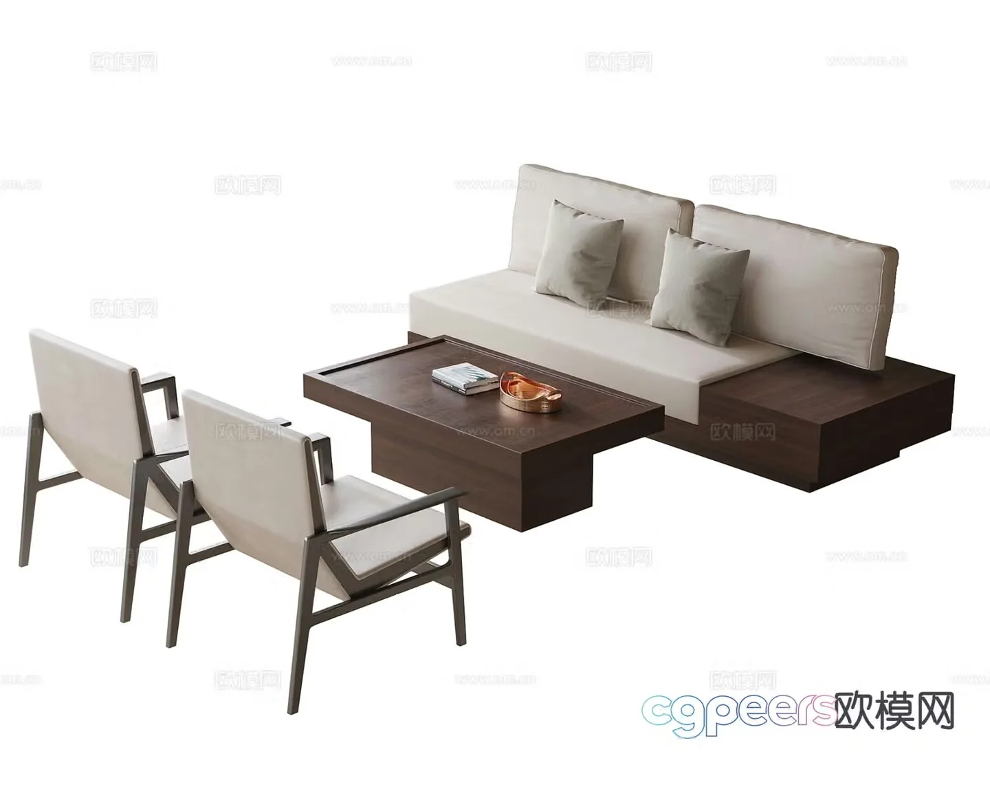 Modern negotiation sofa coffee table modular sofa 3d model