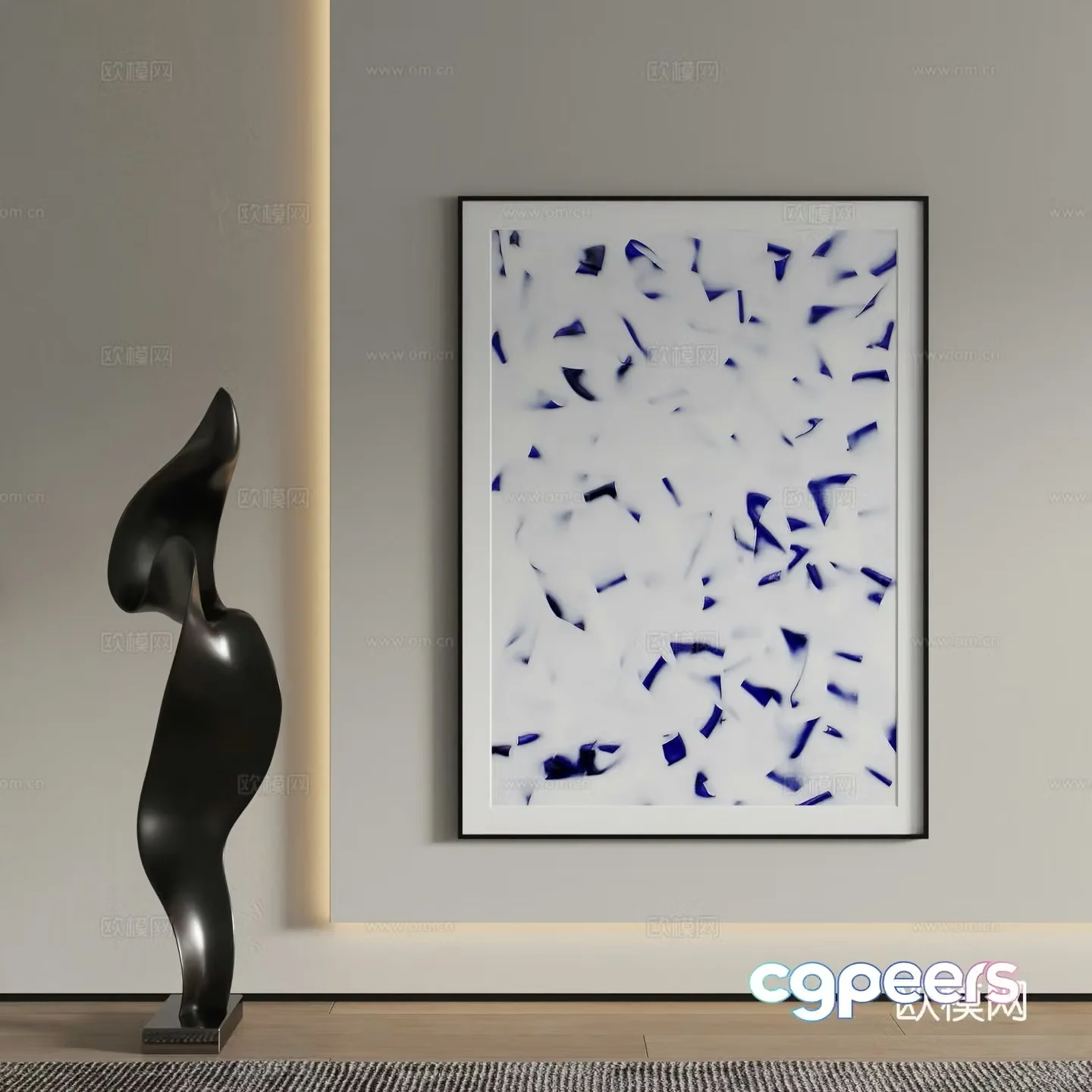 Decorative painting art painting hanging painting 3d model
