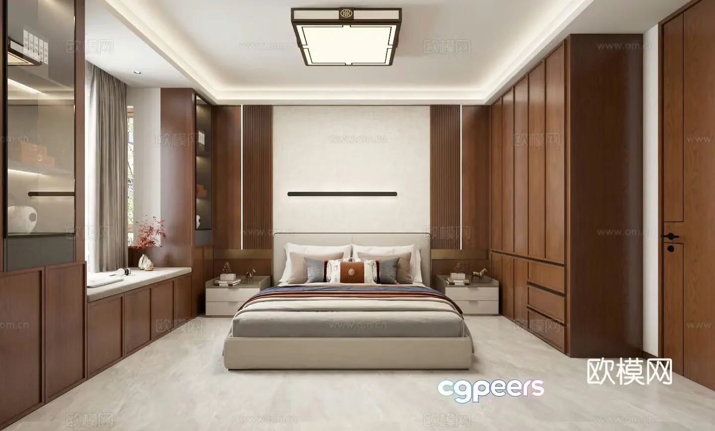 New Chinese bedroom 3D model