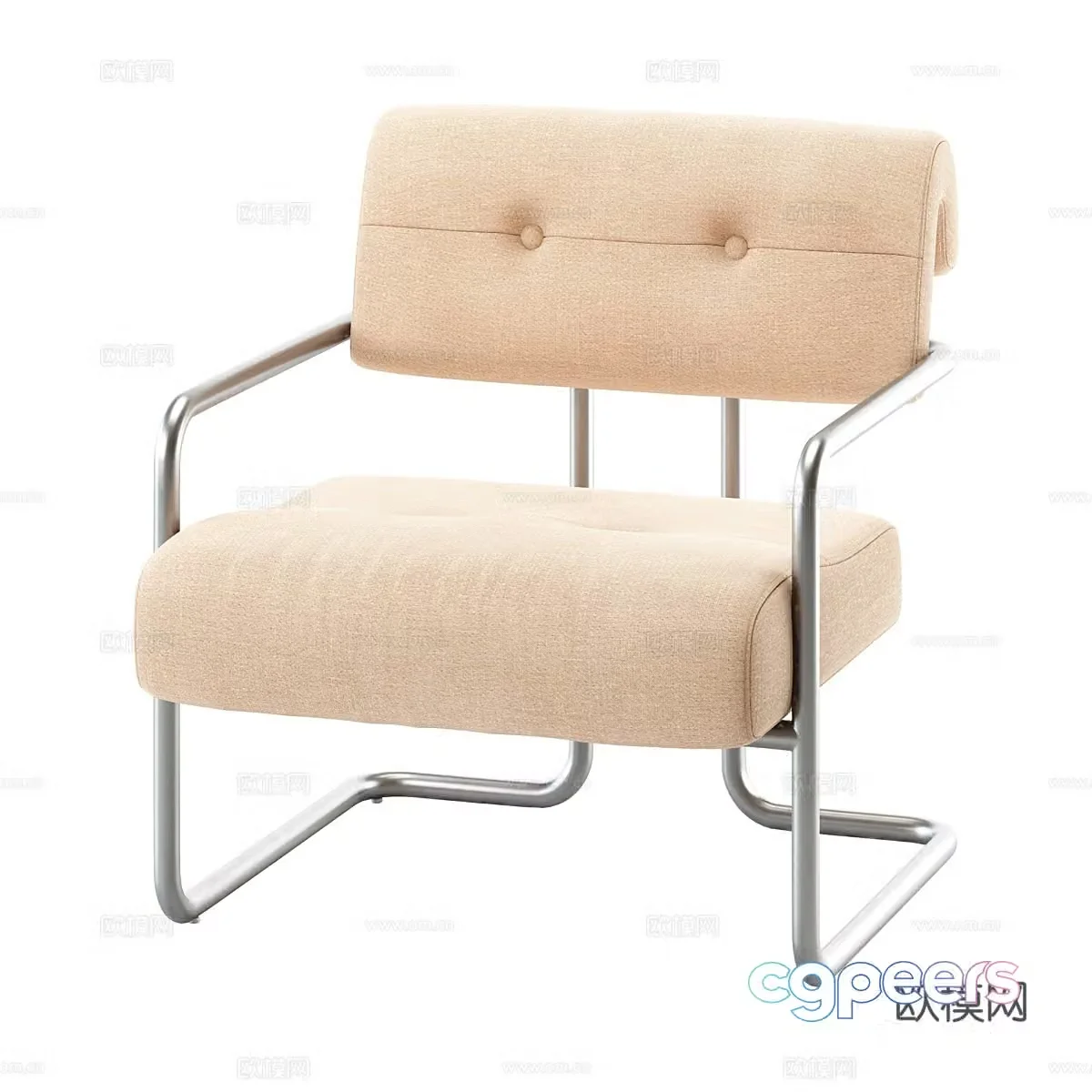 Modern simple single sofa single sofa simple sofa casual sofa living room sofa 3d model