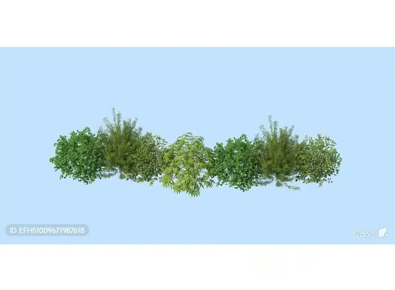 A Cluster Of Green Plants 3D Model – 2513 – VRAY Render