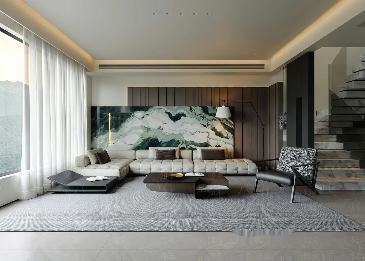 Modern Living Room 3D Model – 21127 – VRAY Render