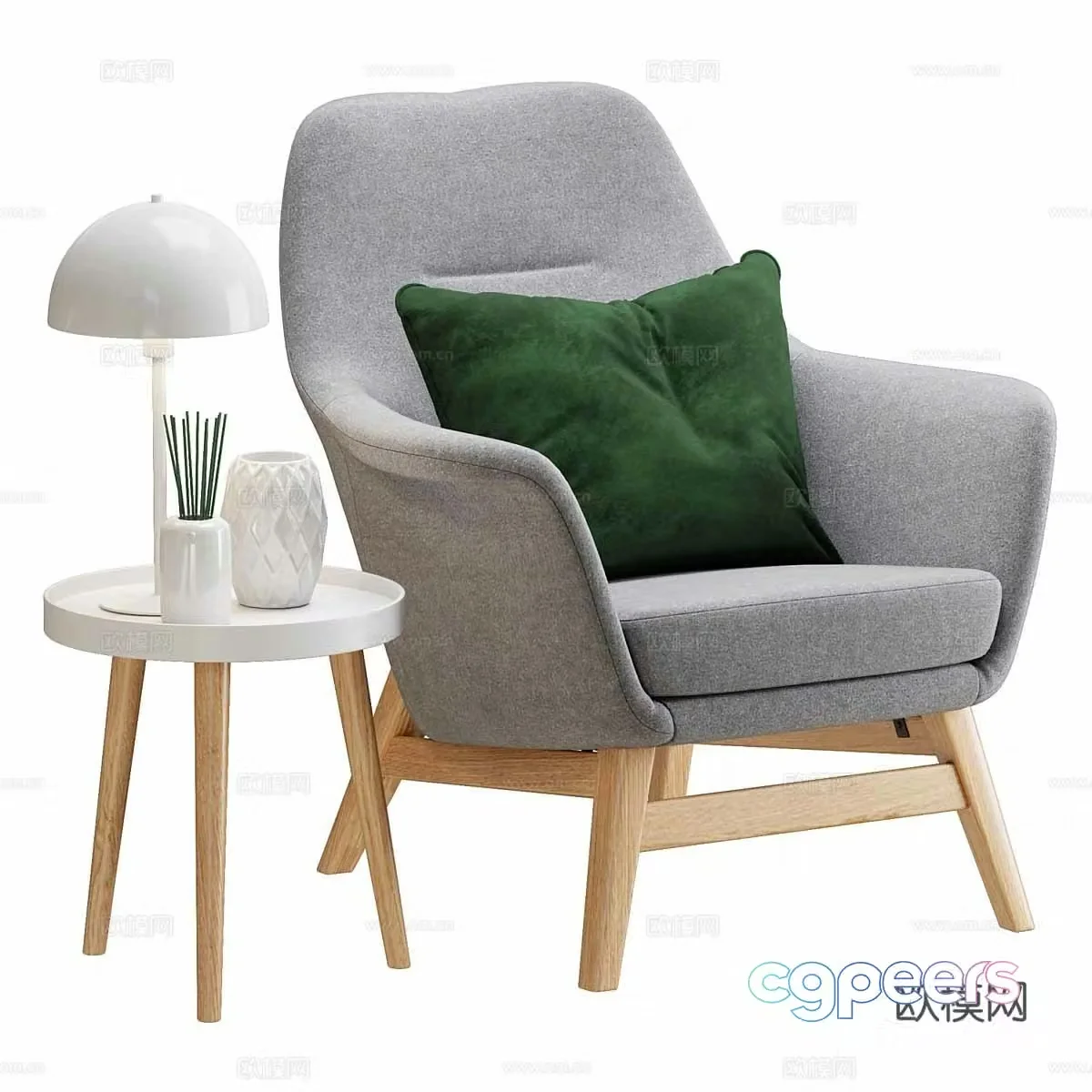 3D model of leisure chair side