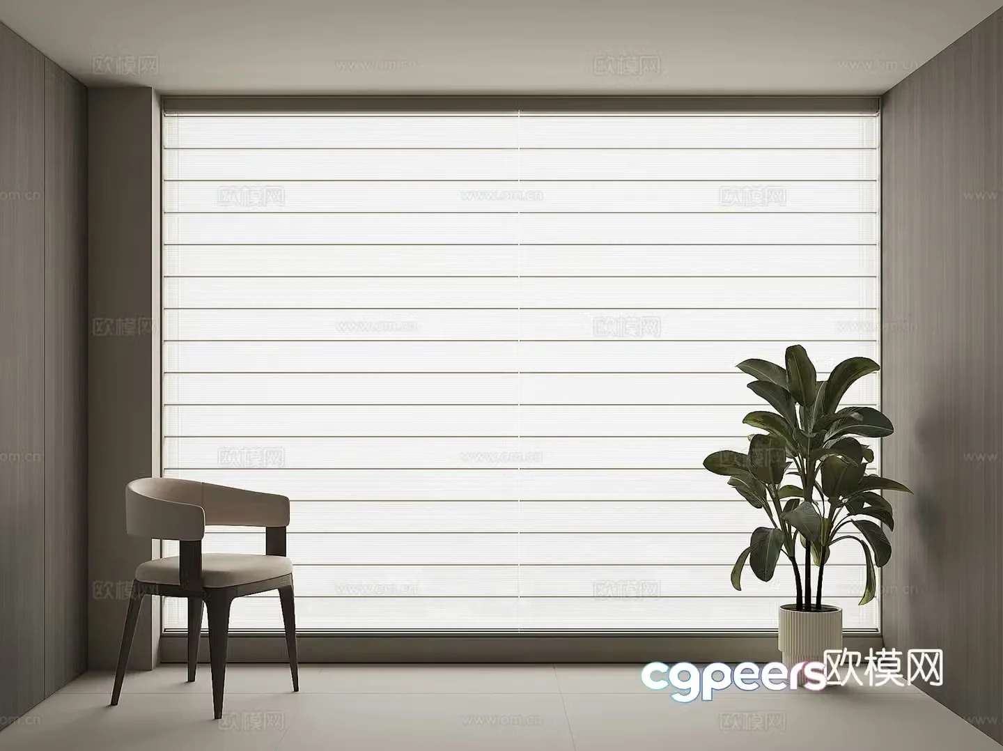 Modern home curtains 3d model