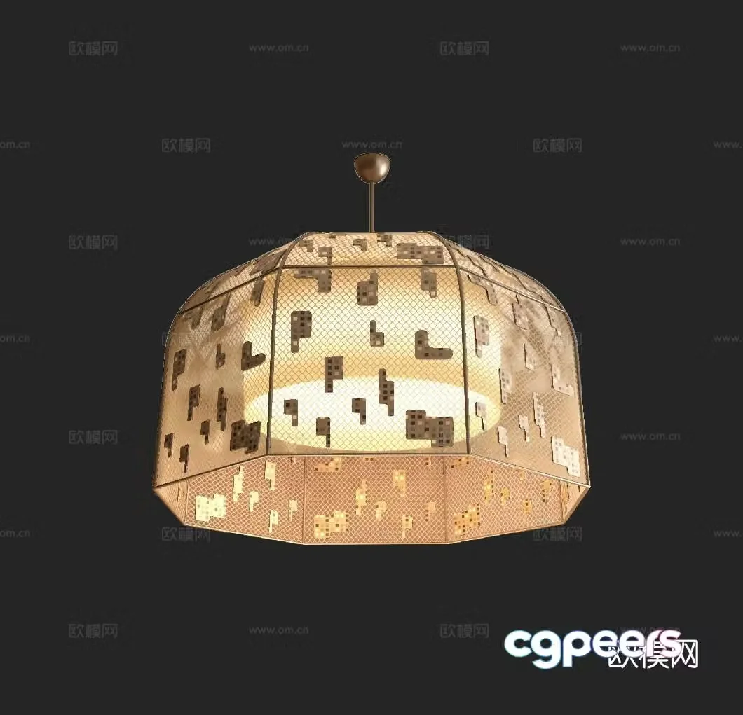 Light luxury hall chandelier 3D model