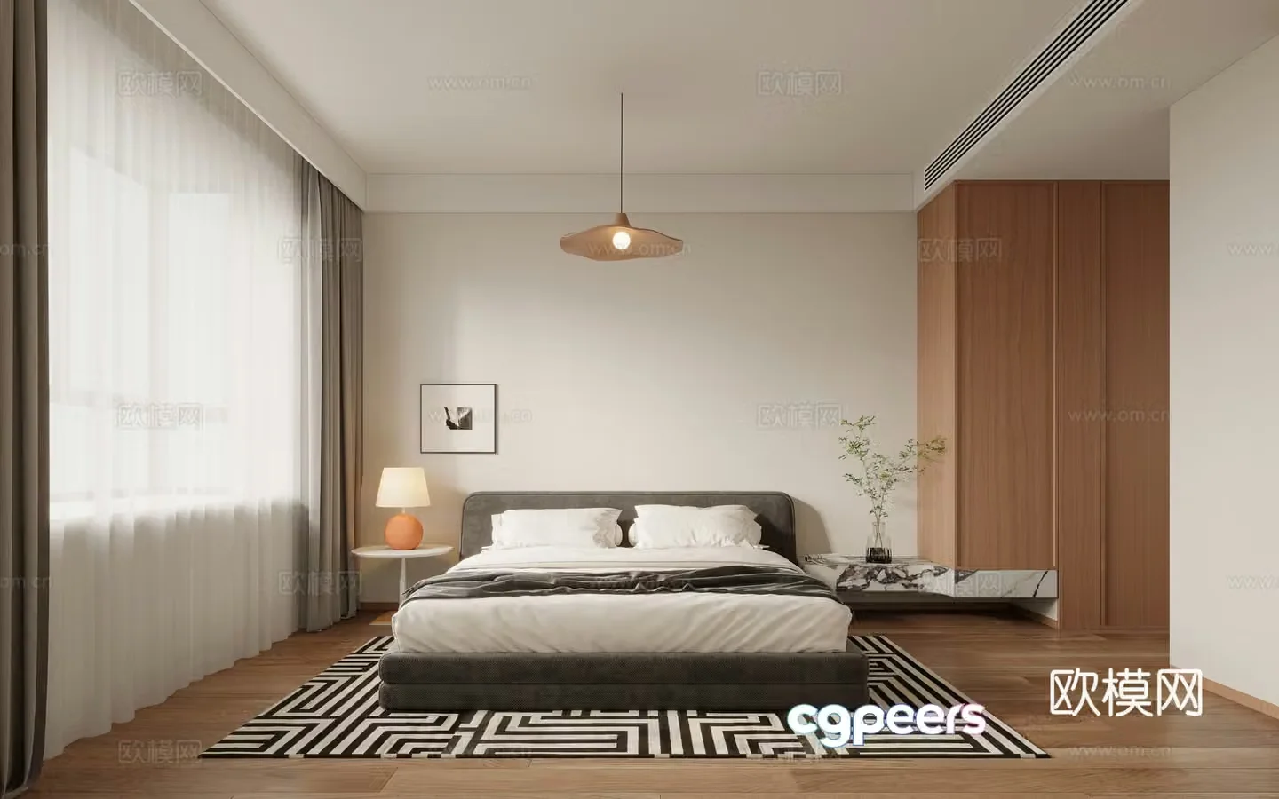 Middle-aged bedroom 3d model