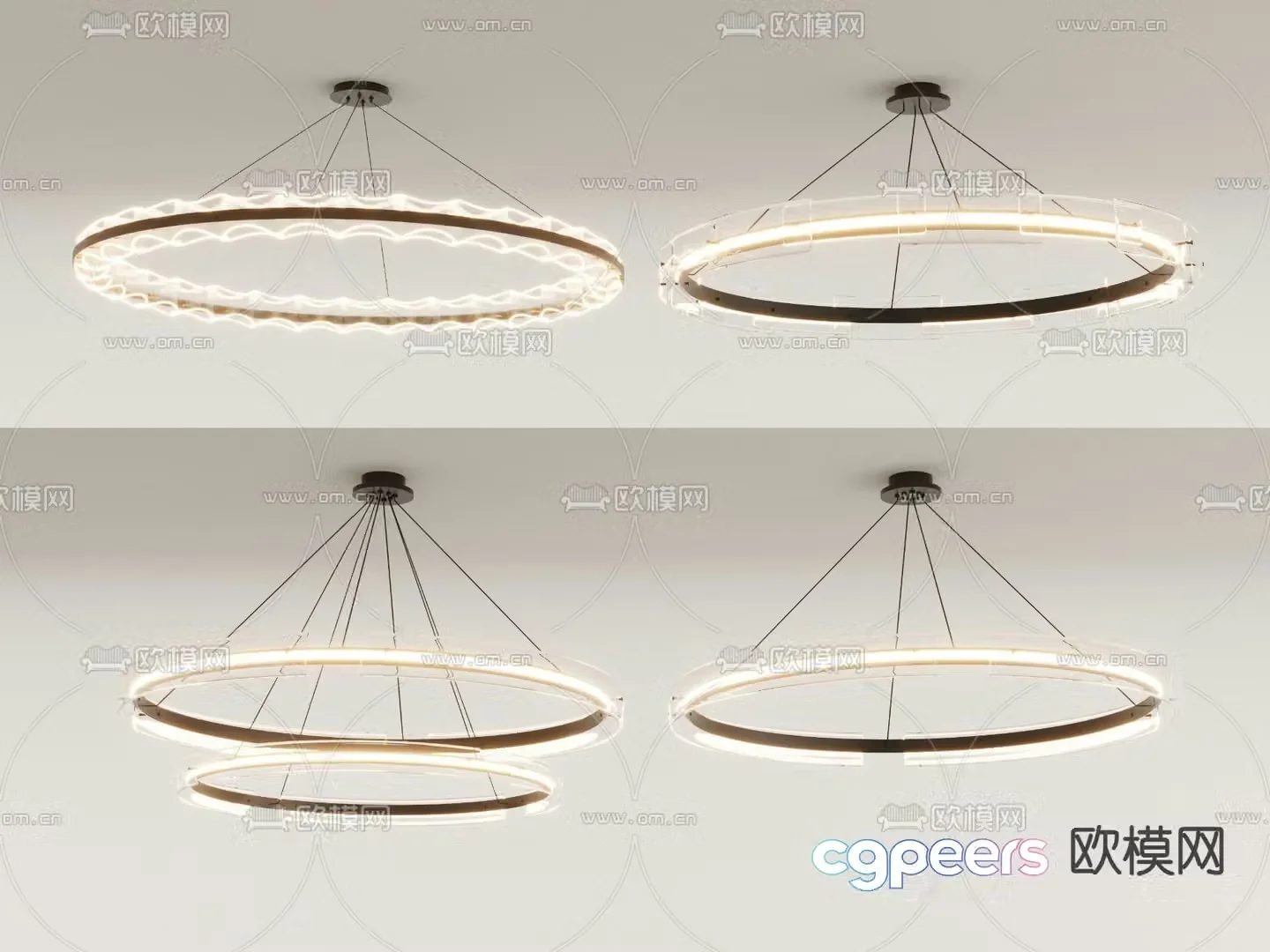 Ring chandelier hall chandelier 3d model