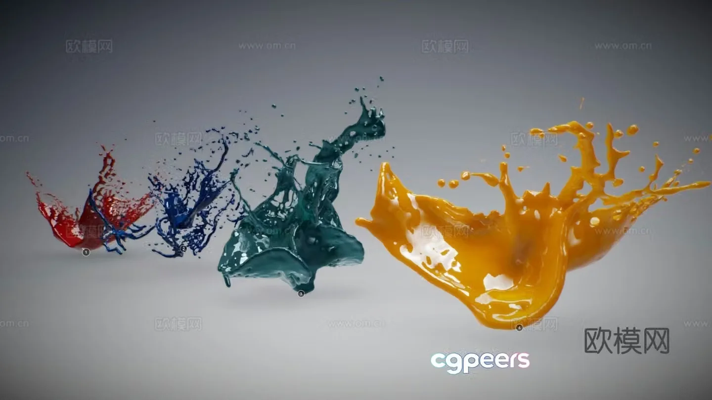 modern fountain water splash juice liquid flow fluid 3d model