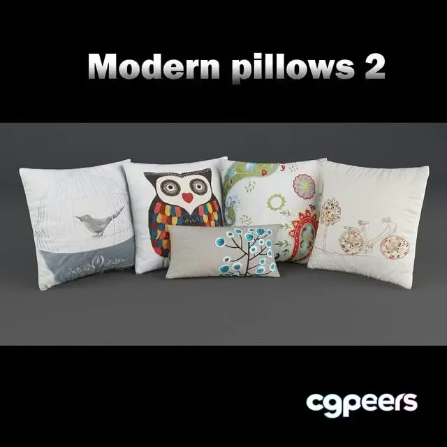 3ds Max Free – Set of modern decorative pillows
