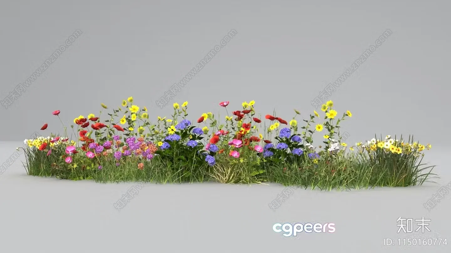 A Garden Of Flowers 3D Model – 2281 – VRAY Render