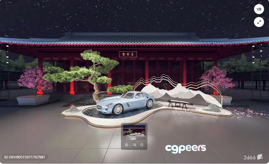 A Blue Sports Car 3D Model – 22484 – VRAY Render