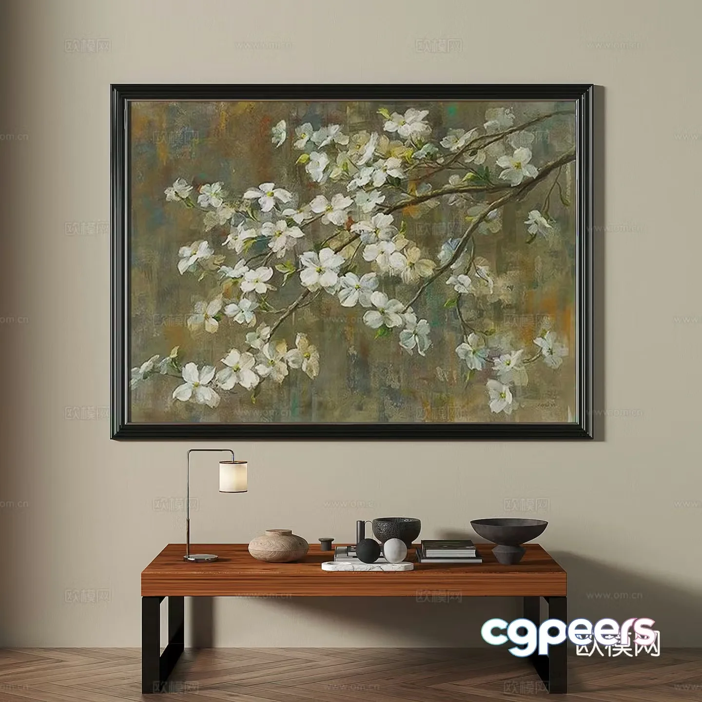 Middle ages retro decorative painting 3d model