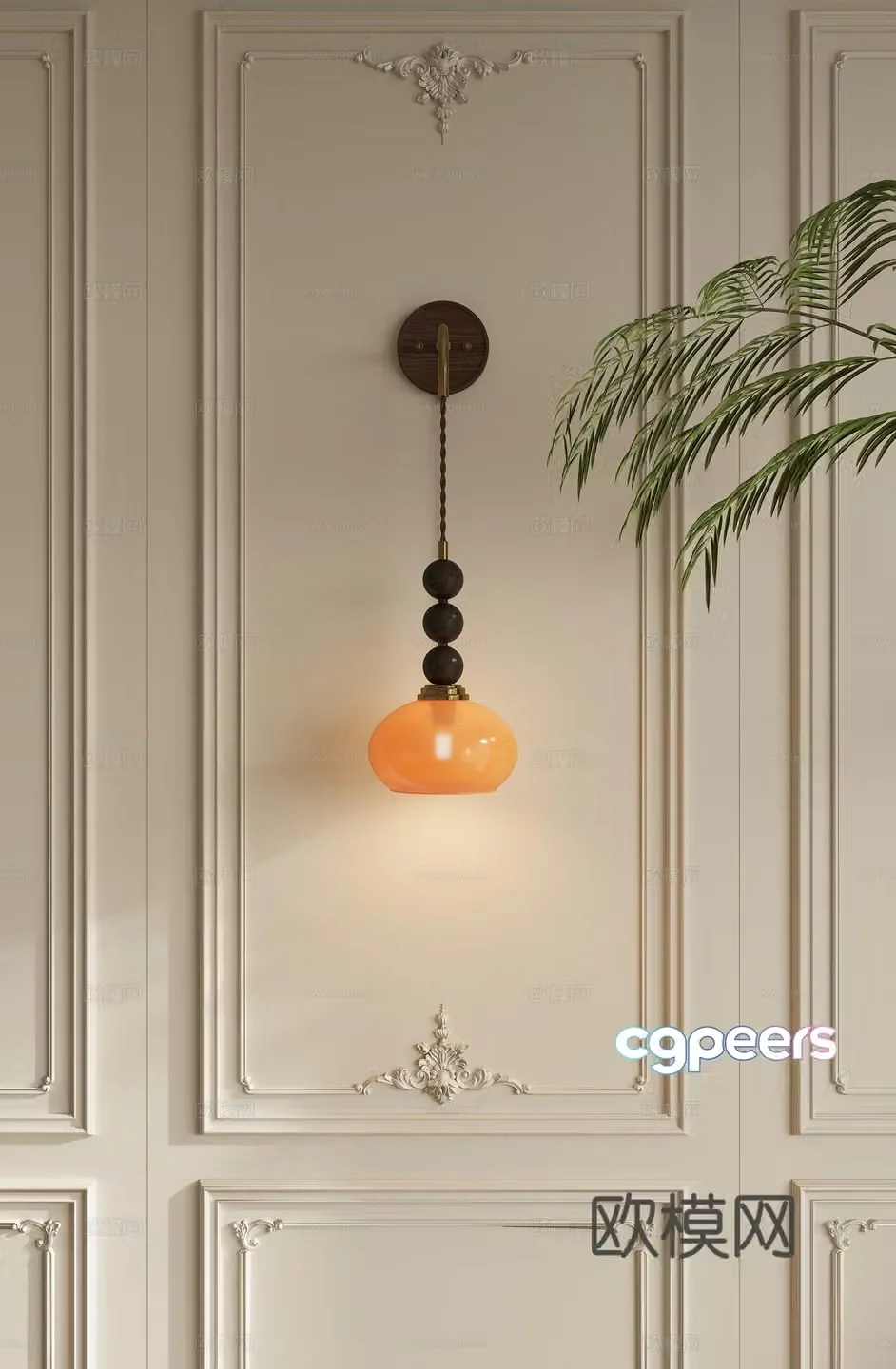 Medieval style wall lamp 3d model