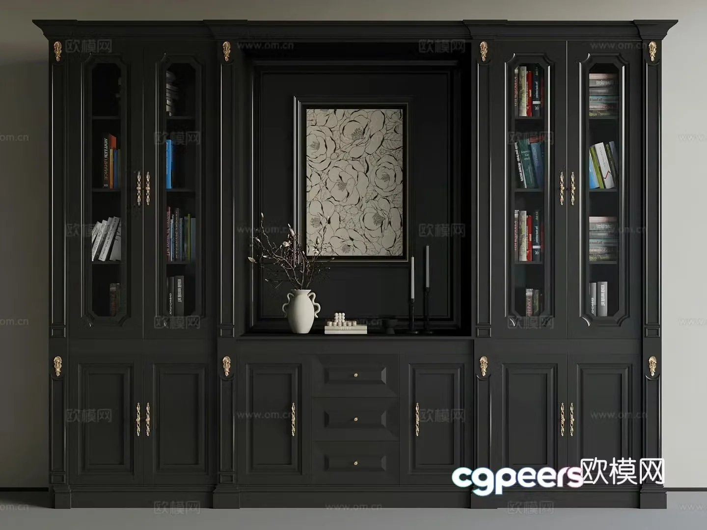 21 French bookcase 3d model