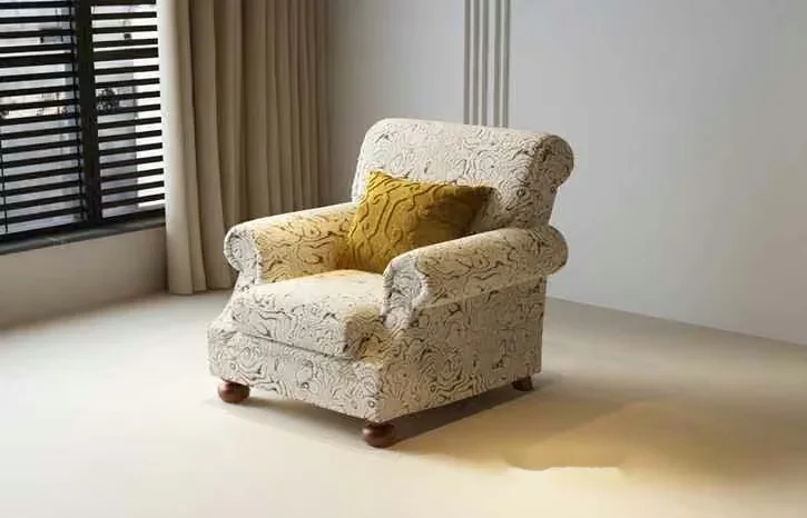 White Armchair With Yellow Pillow 3D Model – 2622 – VRAY Render