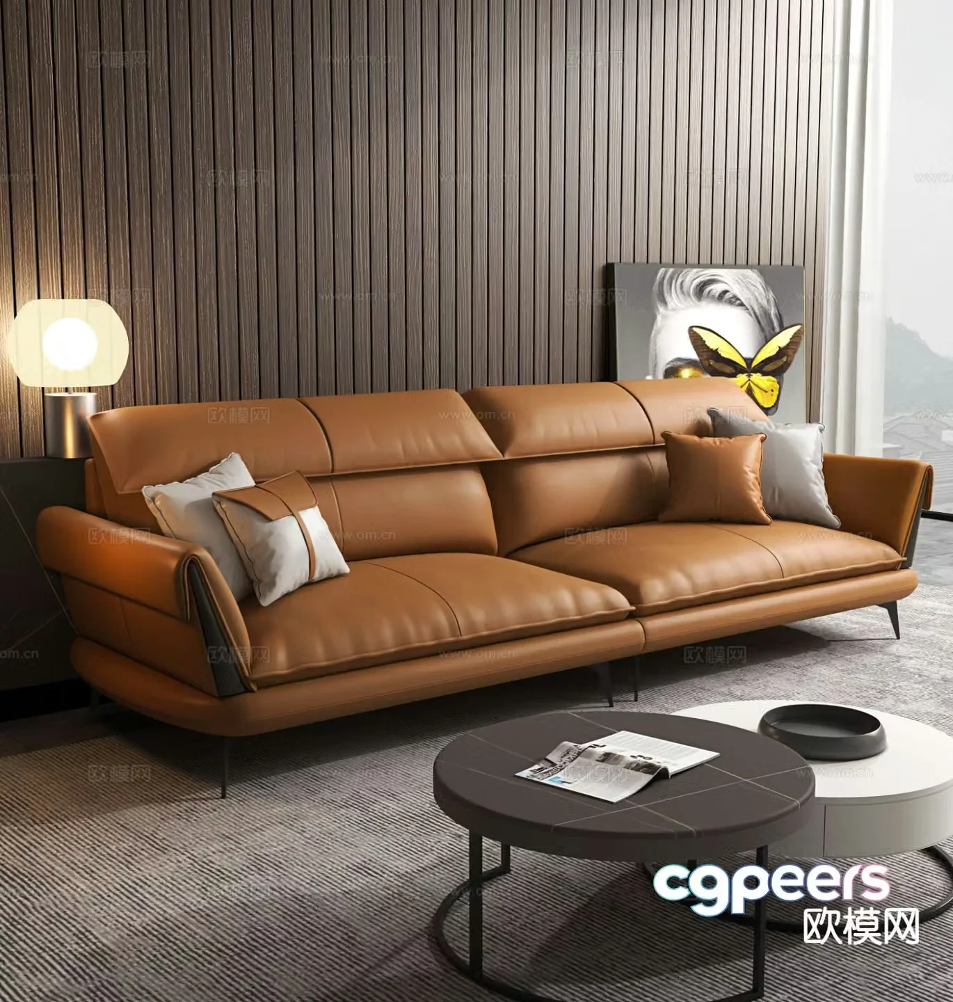Modern love sofa leather sofa 3d model