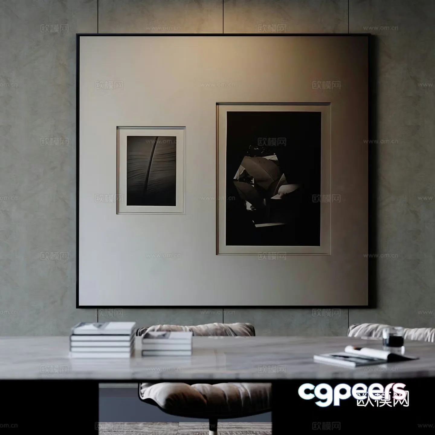 Modern art decorative hanging painting 3d model