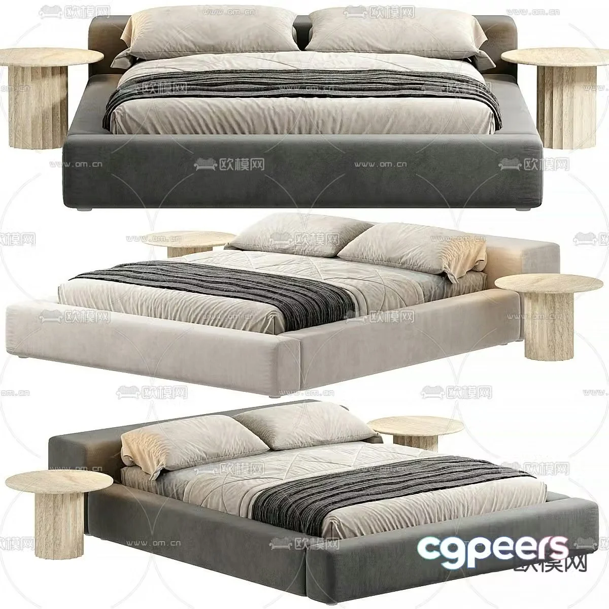Casper bed double bed 3d model