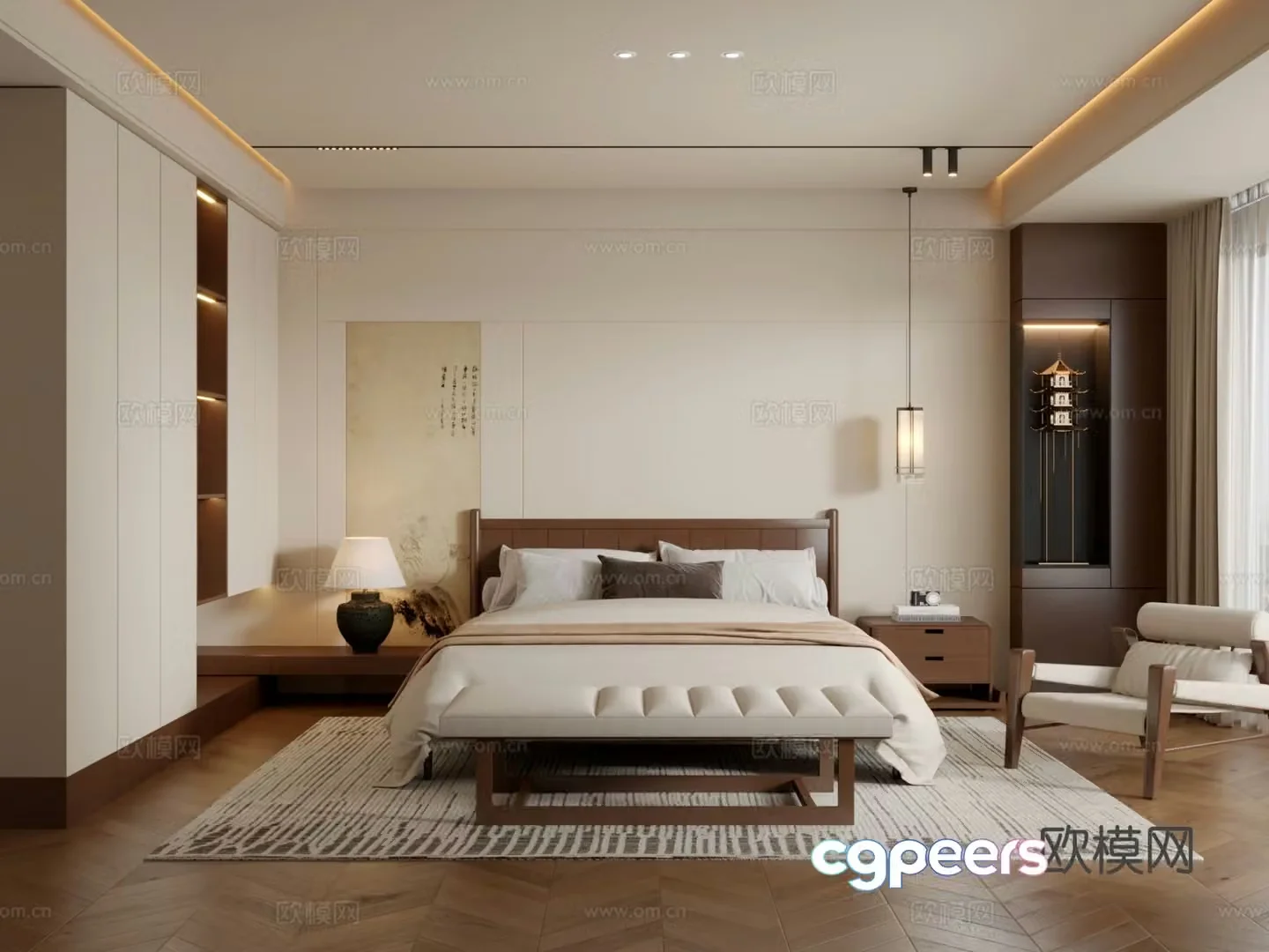 Medieval style bedroom master bedroom 3d model