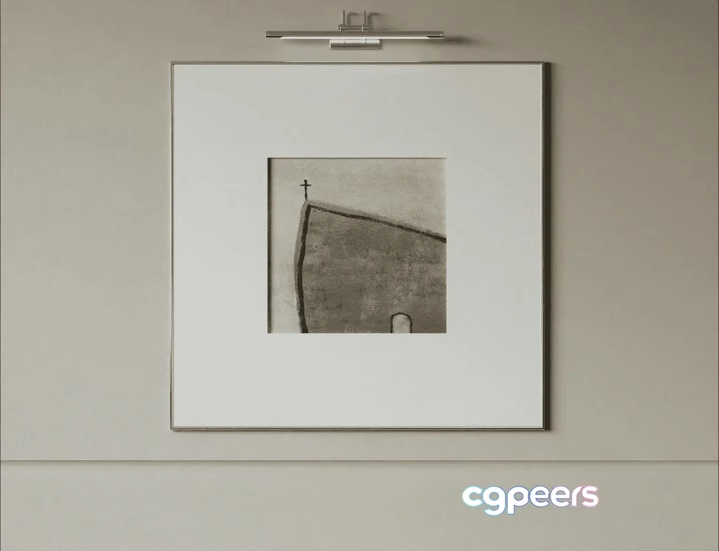 A Simple Monochromatic Church Illustration 3D Model – 15612 – VRAY Render