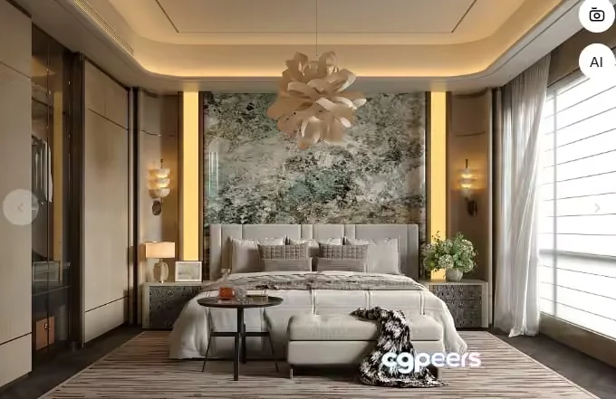 Cozy Bedroom 3D Model – 17355 – VRAY Render