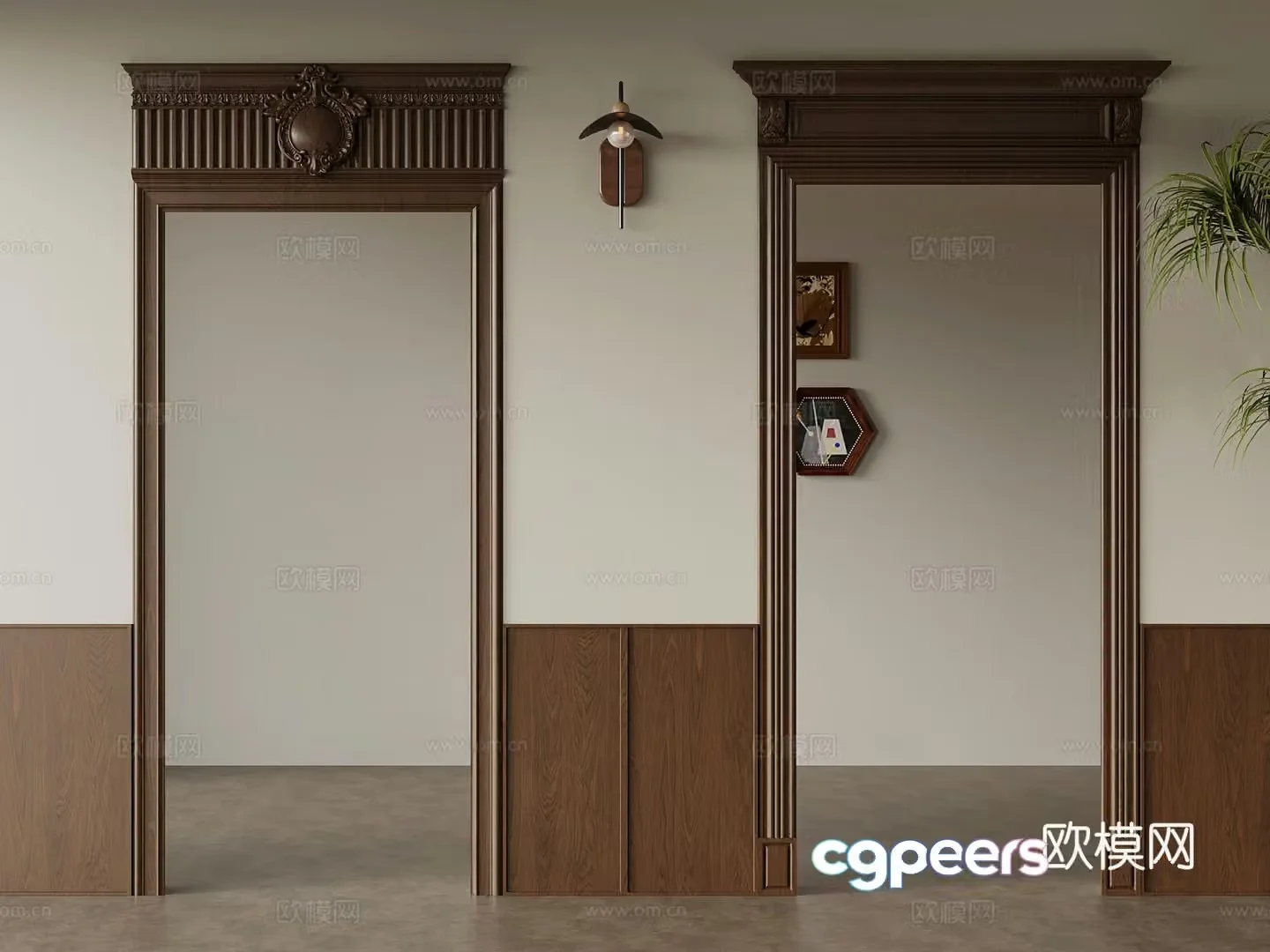 Door cover French medieval door cover 3d model